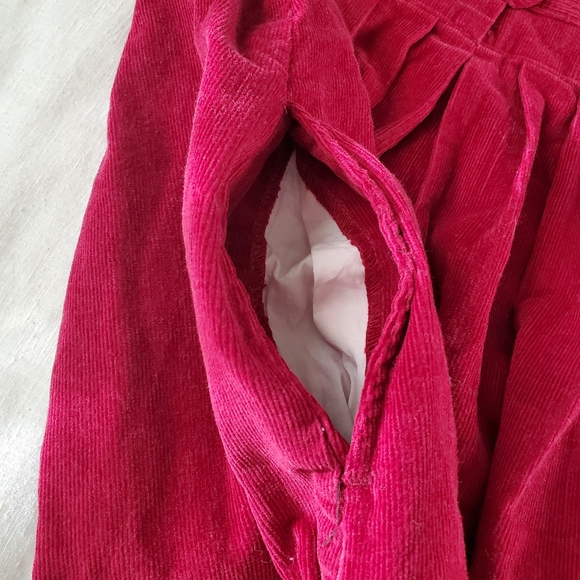 Vtg 90s Fads Womens Empire Waist Maxi Dress Wine Corduroy Sz 12 Crochet Trim NOS - Picture 9 of 12